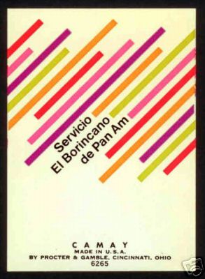 An early 1970s El Borincano Service baggage sticker in the Helvetica style.  The El Borincano service was a marketing campaign Pan Am introduced in the early 1970s for service to Puerto Rico to compete with American Airlines that had recently begun to compete with Pan Am on the New York - San Juan route.